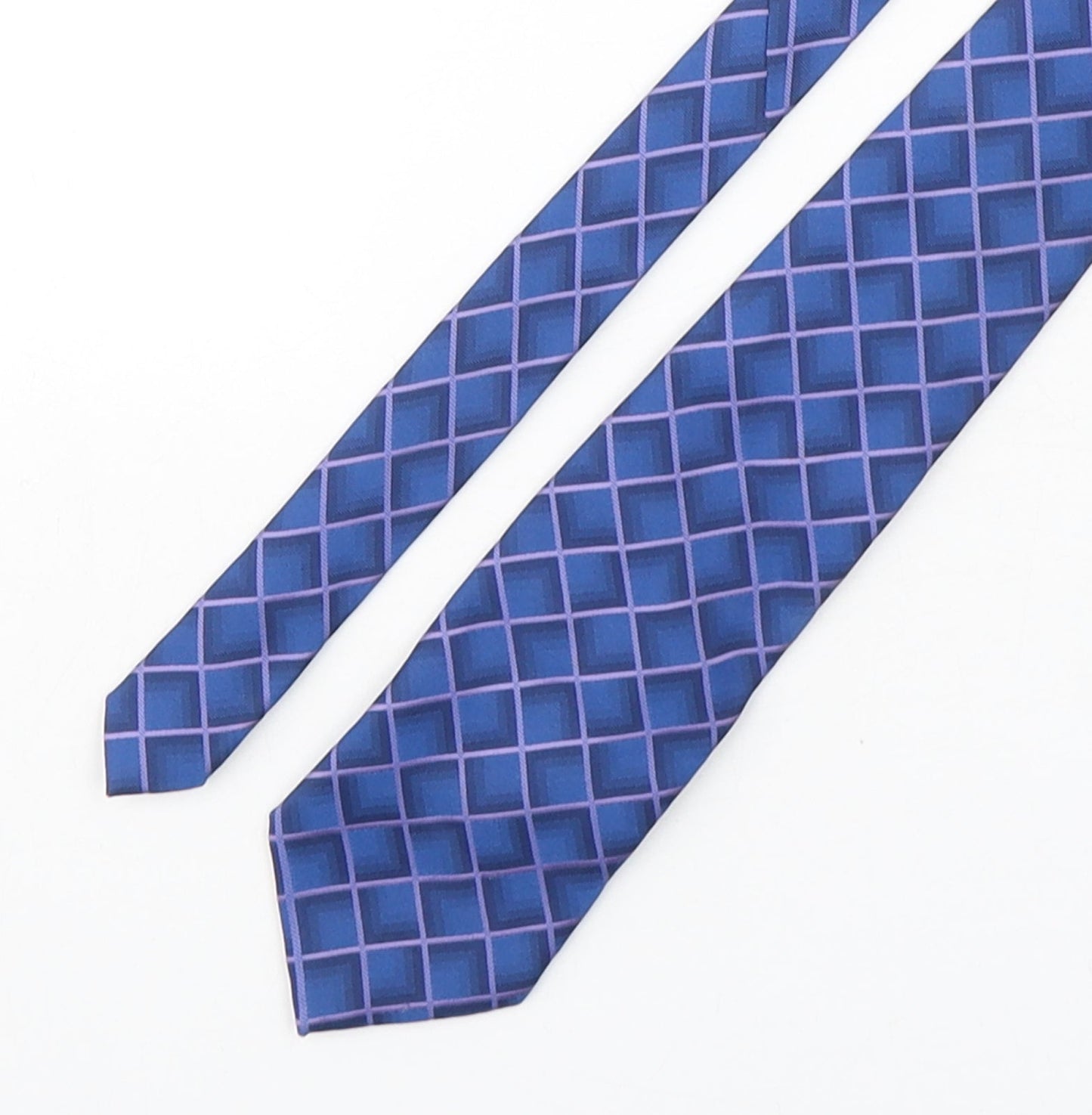 Mens Debenhams Blue Plaids & Checks  Pointed Tie
