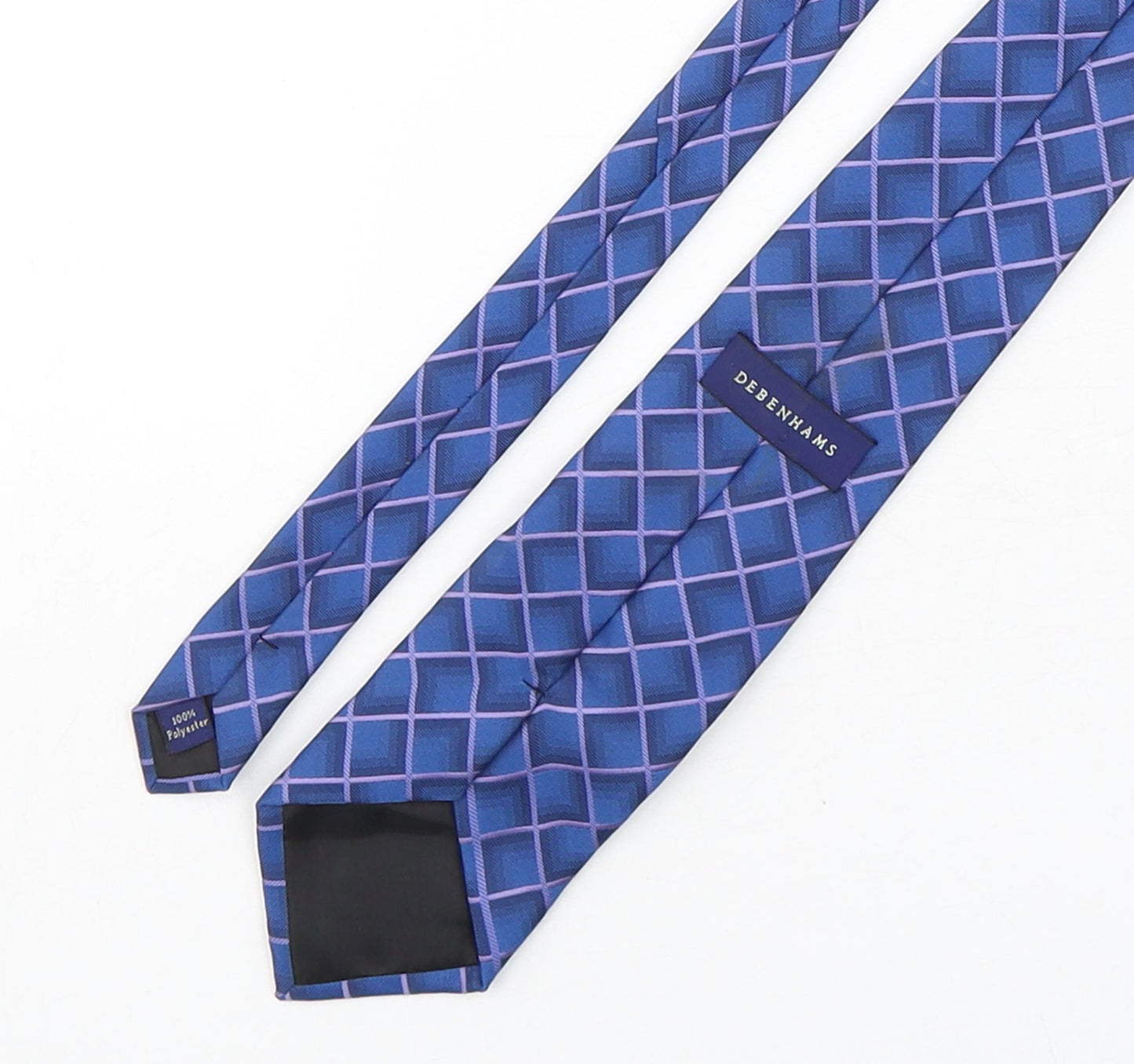 Mens Debenhams Blue Plaids & Checks  Pointed Tie