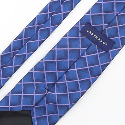 Mens Debenhams Blue Plaids & Checks  Pointed Tie