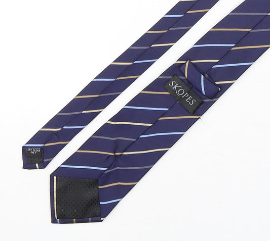 Skopes Mens Multicoloured Striped Polyester Pointed Tie One Size