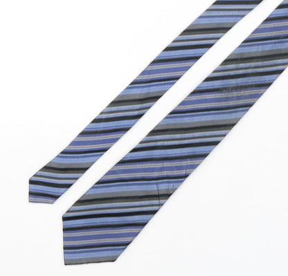 Slaters Mens Multicoloured Striped Silk Pointed Tie One Size