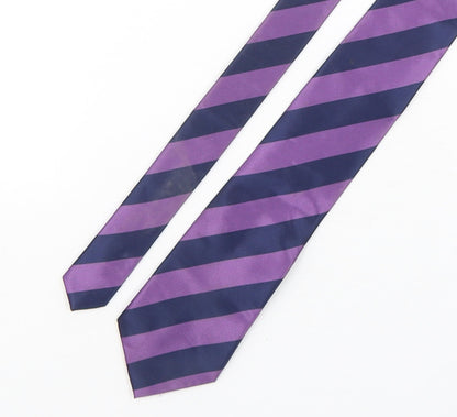Marks and Spencer Mens Multicoloured Striped Polyester Pointed Tie One Size