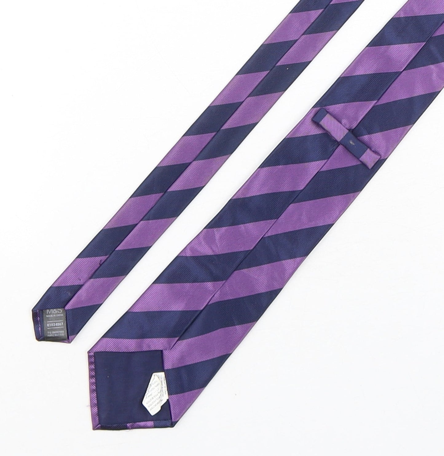 Marks and Spencer Mens Multicoloured Striped Polyester Pointed Tie One Size