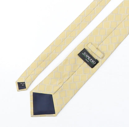 Soprano  Mens Multicoloured Geometric Polyester Pointed Tie One Size