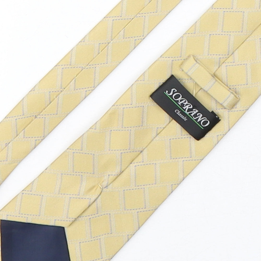 Soprano  Mens Multicoloured Geometric Polyester Pointed Tie One Size