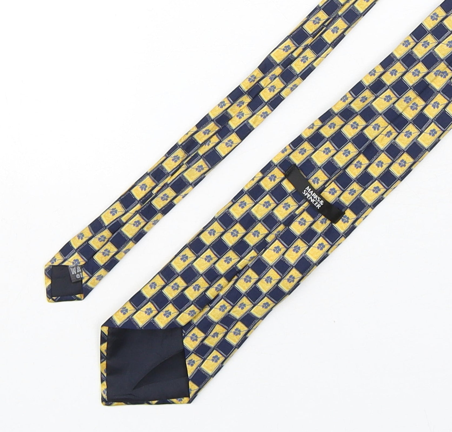 Marks and Spencer Mens Multicoloured Plaids & Checks Polyester Pointed Tie One Size