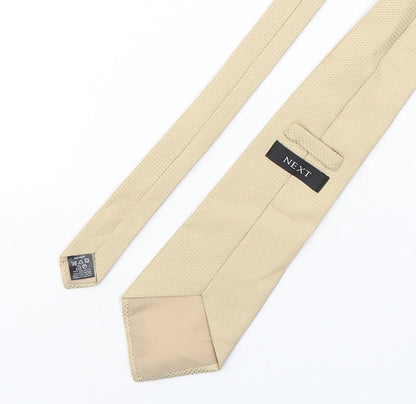 NEXT Mens Beige Grenadine Polyester Pointed Tie One Size