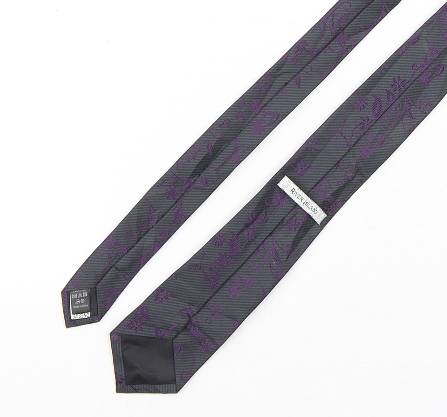 River Island  Mens Multicoloured Floral Polyester Pointed Tie One Size