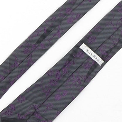 River Island  Mens Multicoloured Floral Polyester Pointed Tie One Size