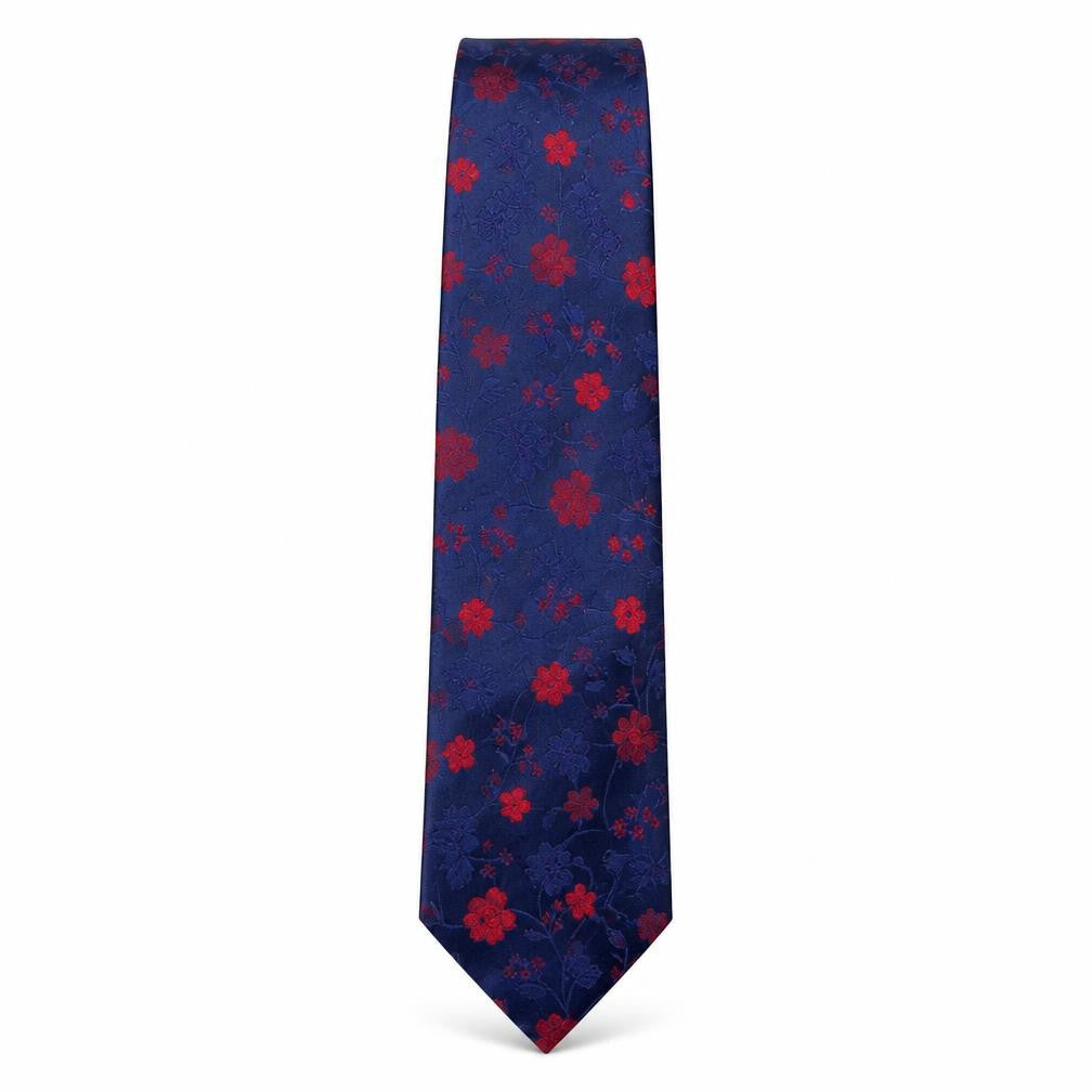 Front view of Savoy Taylors Guild men’s multicoloured floral silk pointed tie one size
