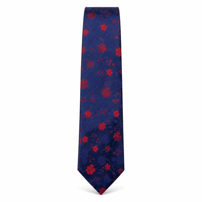 Front view of Savoy Taylors Guild men’s multicoloured floral silk pointed tie one size