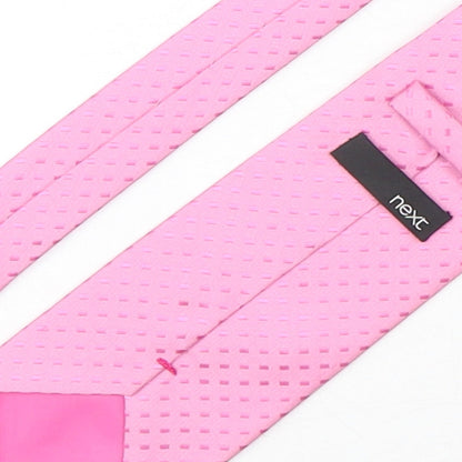 NEXT Mens Pink Geometric Polyester Pointed Tie One Size