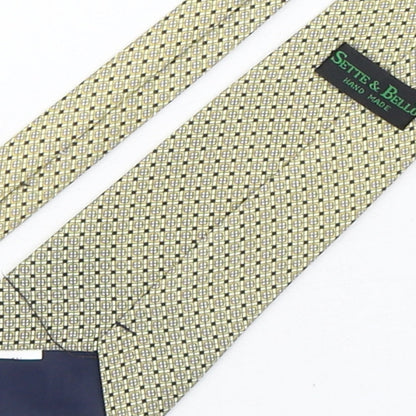 Sette & Bello  Mens Multicoloured Geometric Silk Pointed Tie One Size