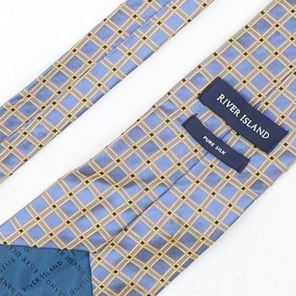 River Island  Mens Multicoloured Plaids & Checks Silk Pointed Tie One Size