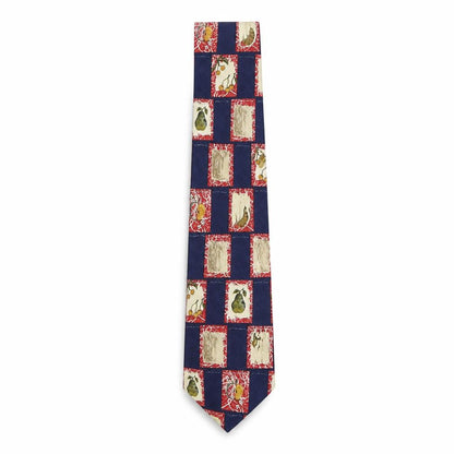 Front view of Marks & Spencer men’s multicoloured geometric silk pointed tie one size
