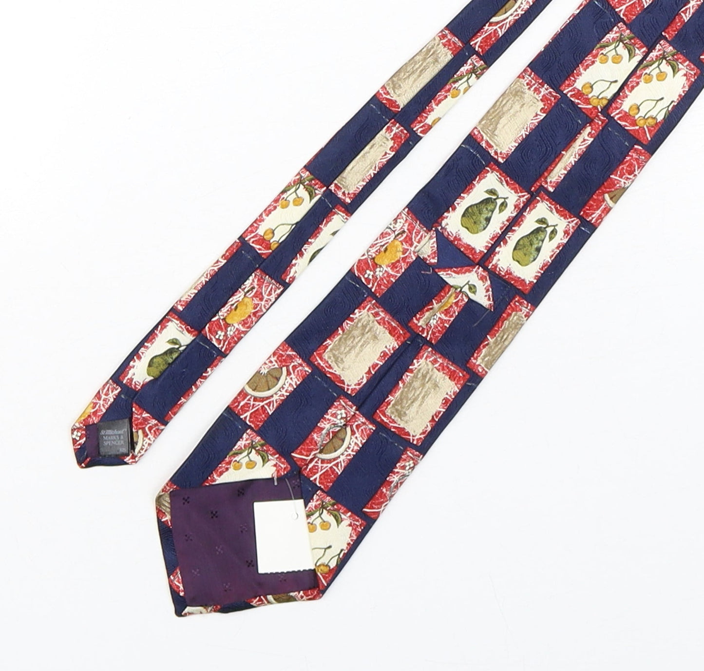 Marks and Spencer Mens Multicoloured Geometric Silk Pointed Tie One Size