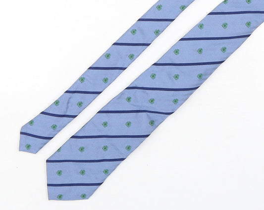 John Lewis  Mens Blue Striped Silk Pointed Tie One Size