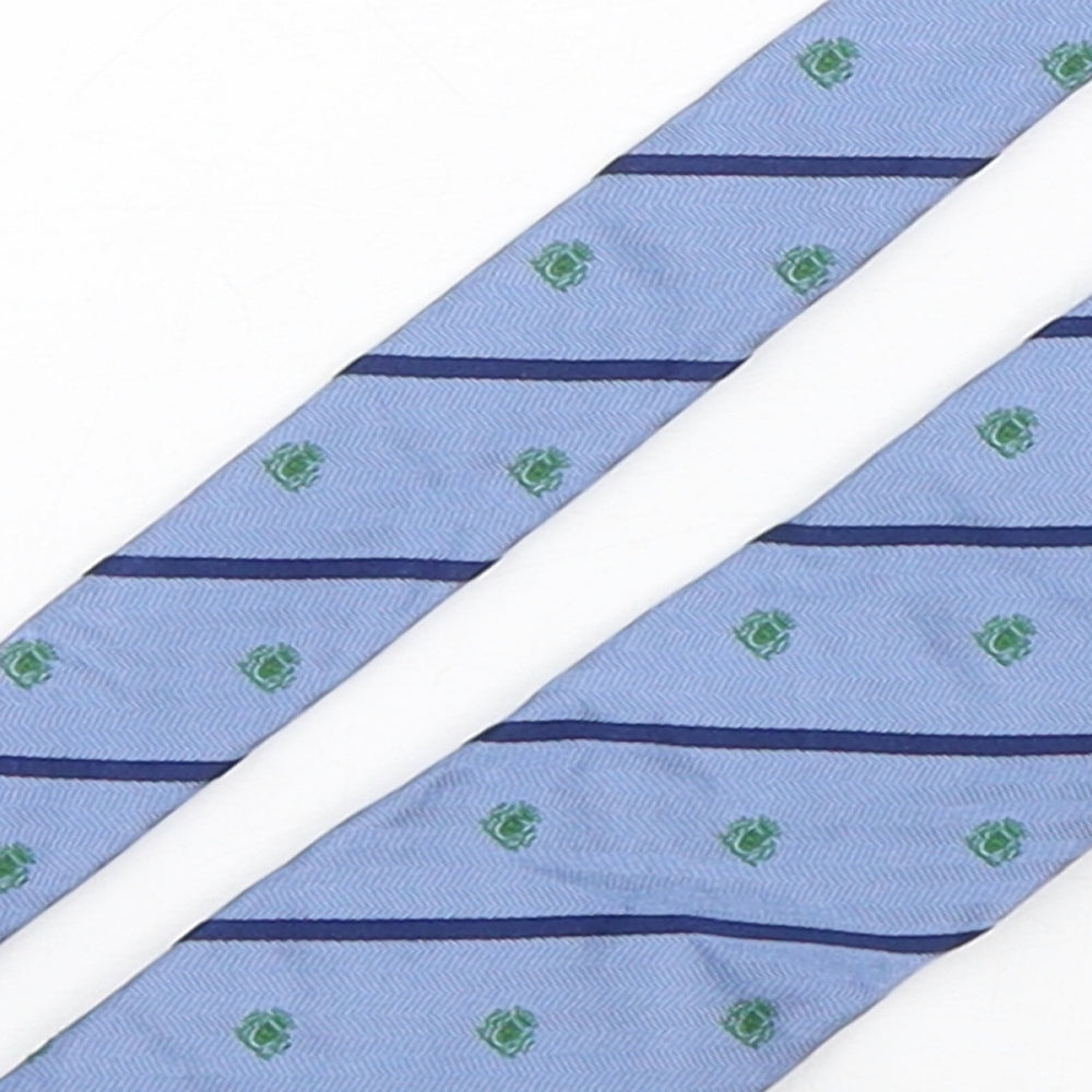 John Lewis  Mens Blue Striped Silk Pointed Tie One Size