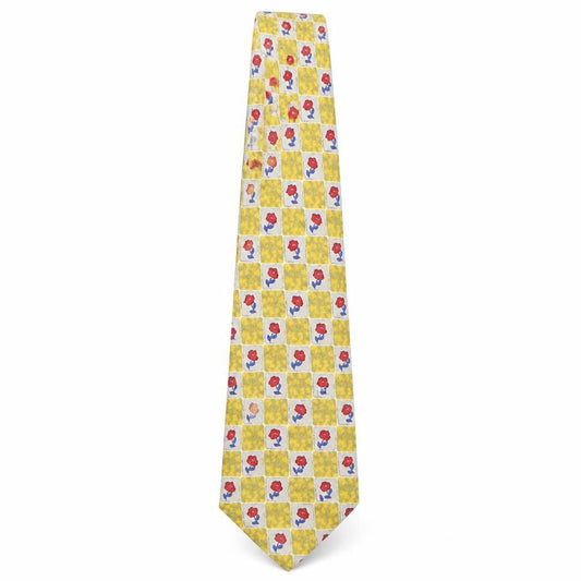 Front view of CandA men’s multicoloured plaids & checks polyester pointed tie one size