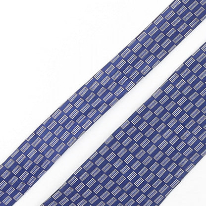 Marks and Spencer Mens Blue Geometric Silk Pointed Tie One Size