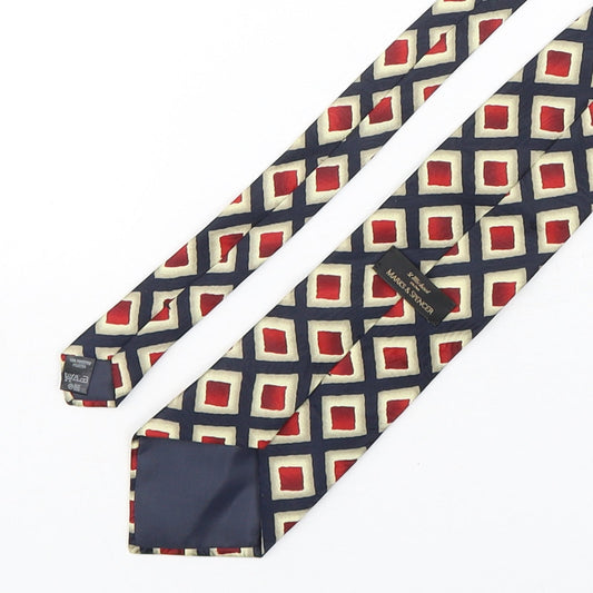 Marks and Spencer Mens Multicoloured Geometric Polyester Pointed Tie One Size