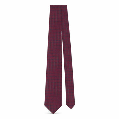Front view of Debenhams men’s purple plaids & checks polyester pointed tie one size