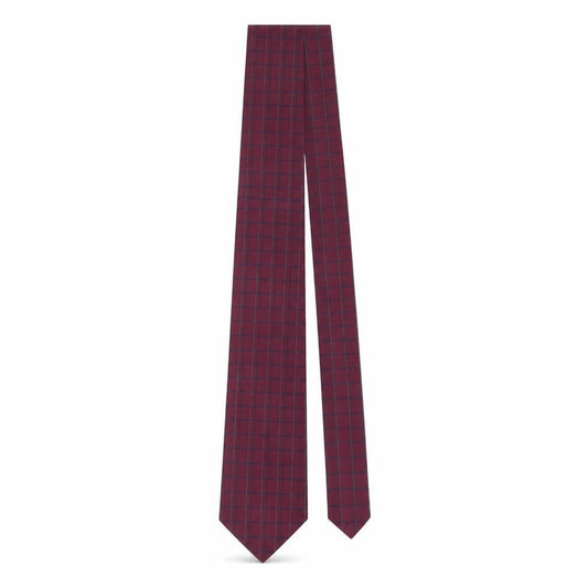 Front view of Debenhams men’s purple plaids & checks polyester pointed tie one size