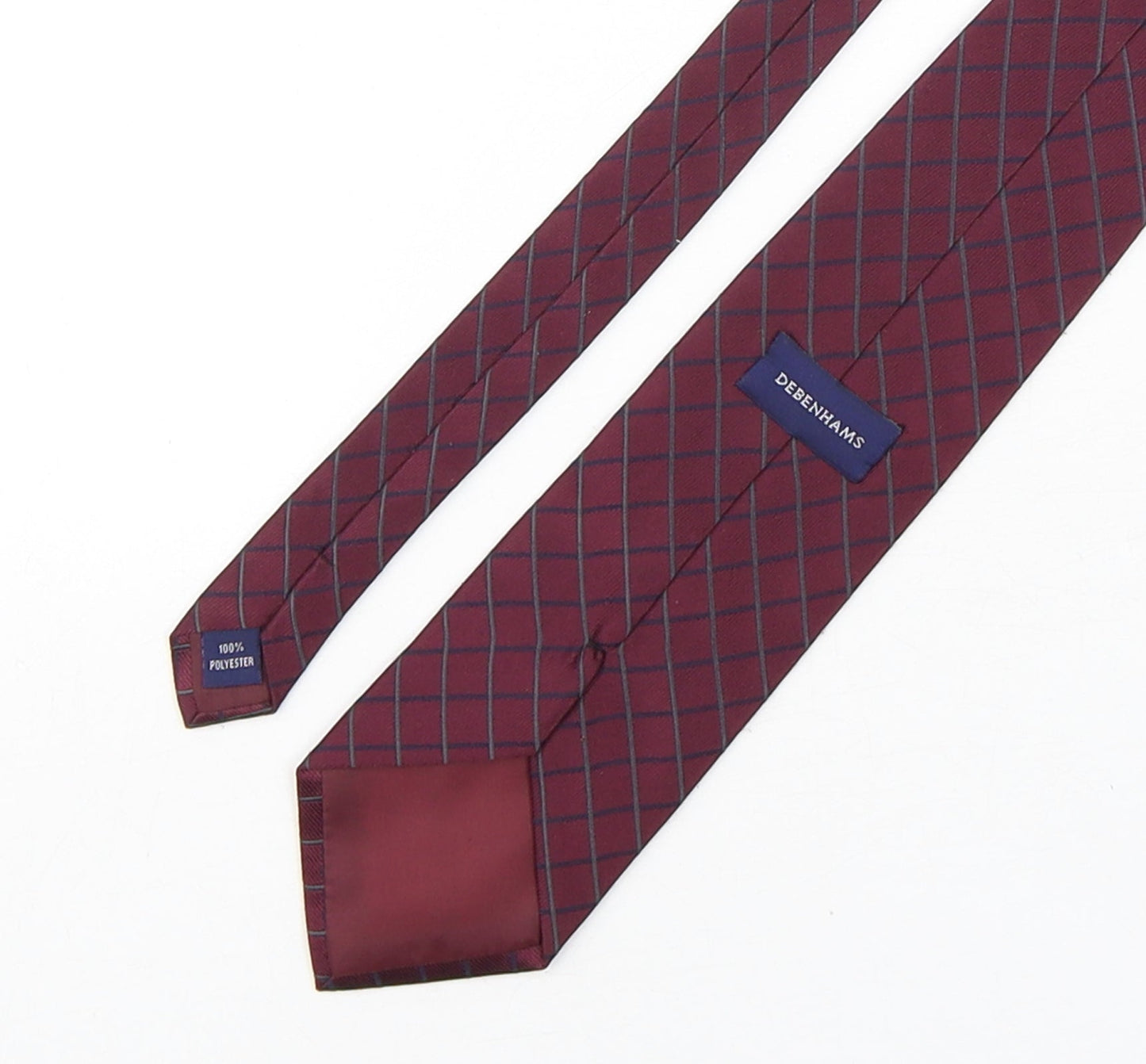 Mens Debenhams Purple Plaids & Checks  Pointed Tie