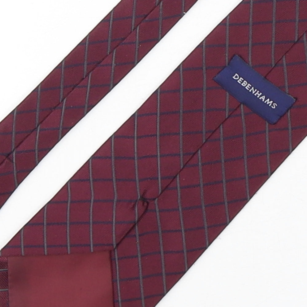 Mens Debenhams Purple Plaids & Checks  Pointed Tie