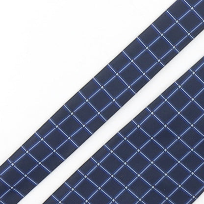 NEXT Mens Blue Plaids & Checks Polyester Pointed Tie One Size