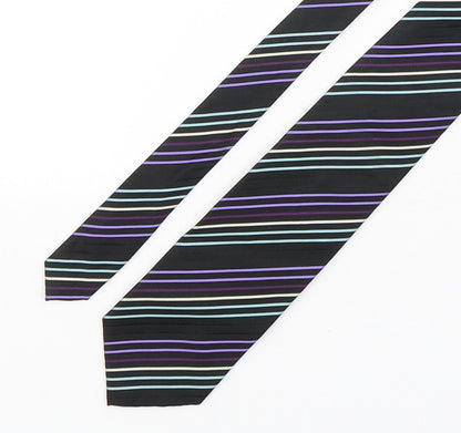 Autograph Mens Multicoloured Striped Silk Pointed Tie One Size