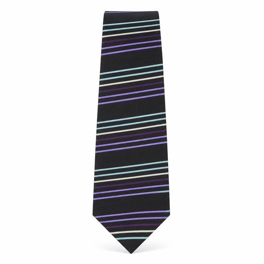 Front view of Autograph men’s multicoloured striped silk pointed tie one size