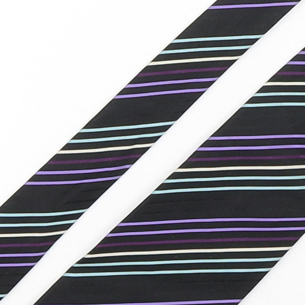 Autograph Mens Multicoloured Striped Silk Pointed Tie One Size