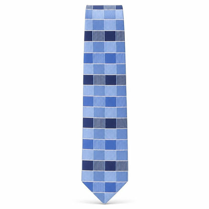 Mens Loxley Blue Plaids & Checks  Pointed Tie