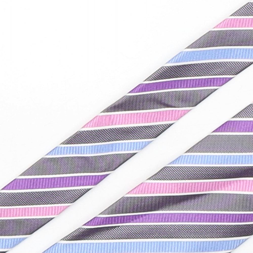 Marks and Spencer Mens Multicoloured Striped Silk Pointed Tie One Size