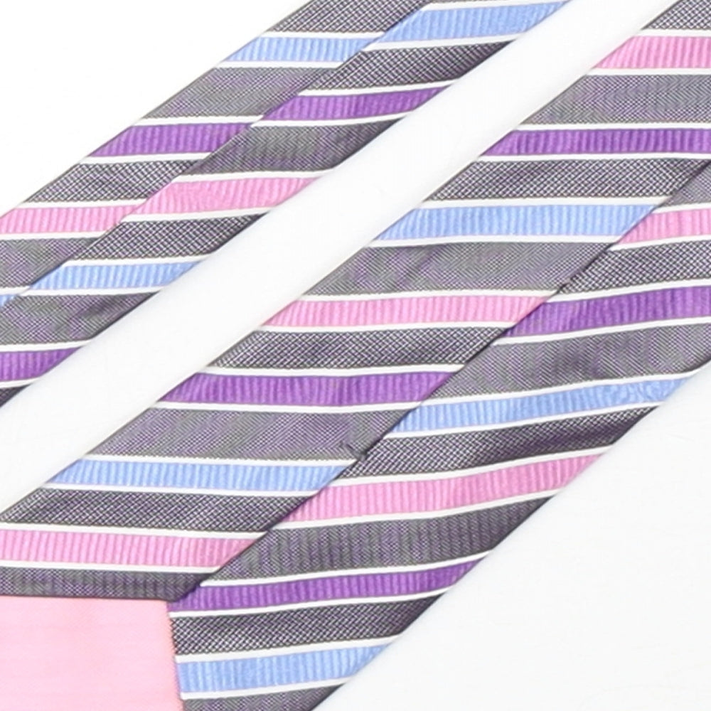 Marks and Spencer Mens Multicoloured Striped Silk Pointed Tie One Size