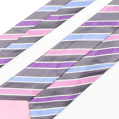 Marks and Spencer Mens Multicoloured Striped Silk Pointed Tie One Size