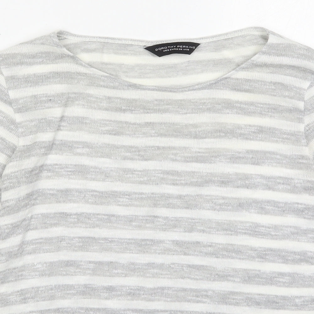 Womens UK Size 10 Dorothy Perkins Grey Basic T-Shirt