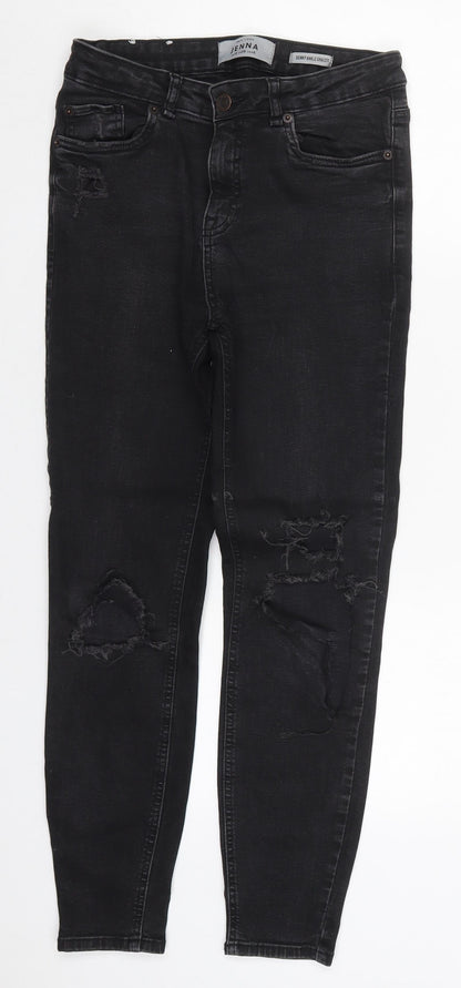 New Look Womens Black  Cotton Skinny Jeans Size 10 L27 in Regular Button