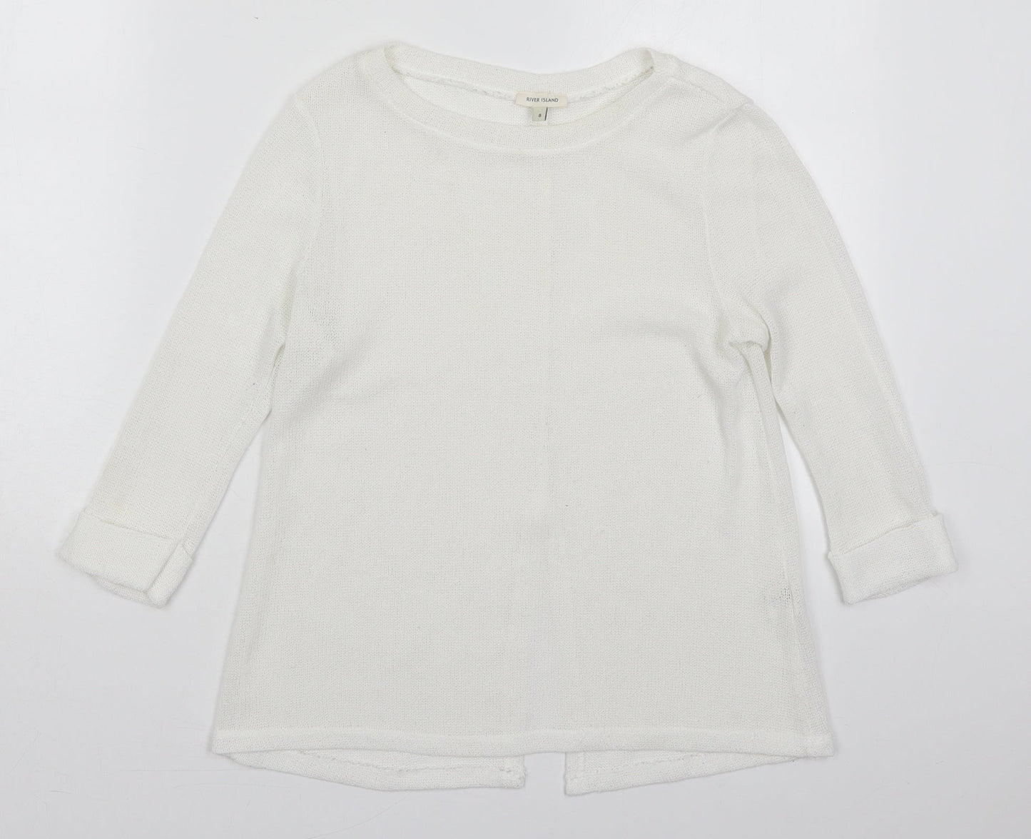 Womens UK Size 8 River Island White Pullover Jumper