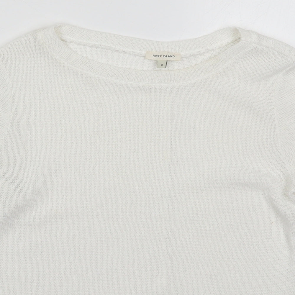 Womens UK Size 8 River Island White Pullover Jumper
