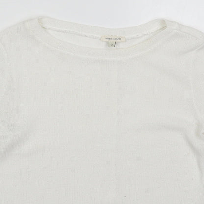 Womens UK Size 8 River Island White Pullover Jumper