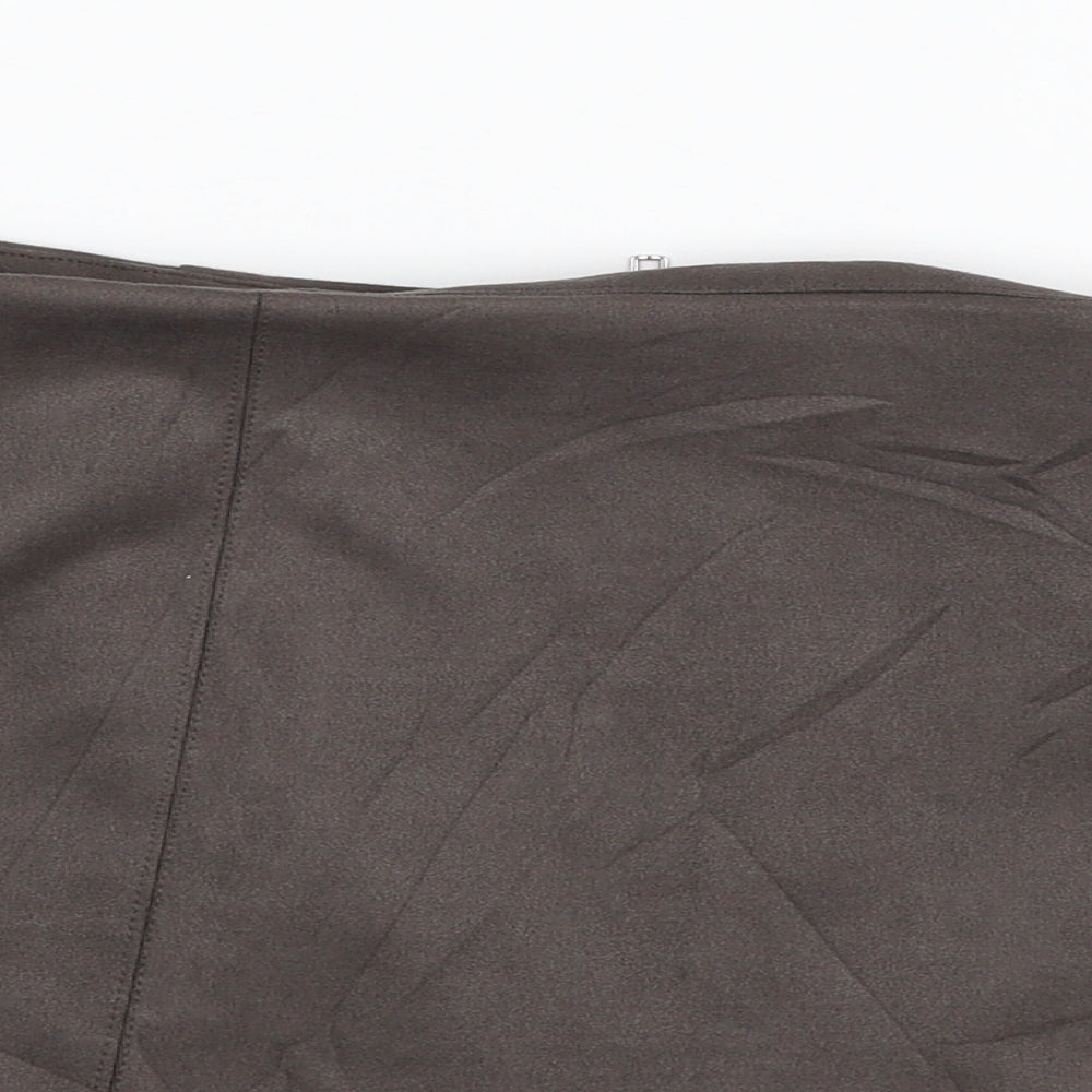 New Look Womens Beige  Polyester A-Line Skirt Size 12   Zip