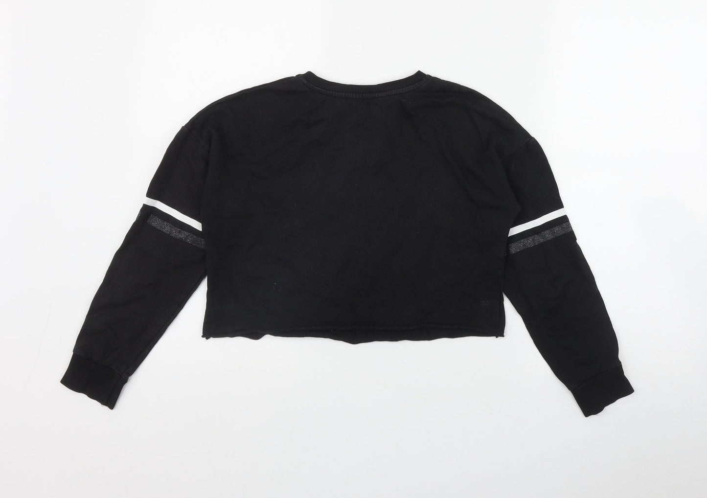 Primark Girls Black  Cotton Pullover Sweatshirt Size 11 Years