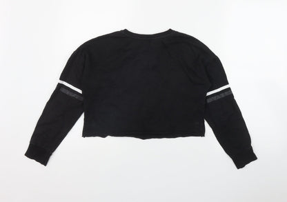Primark Girls Black  Cotton Pullover Sweatshirt Size 11 Years