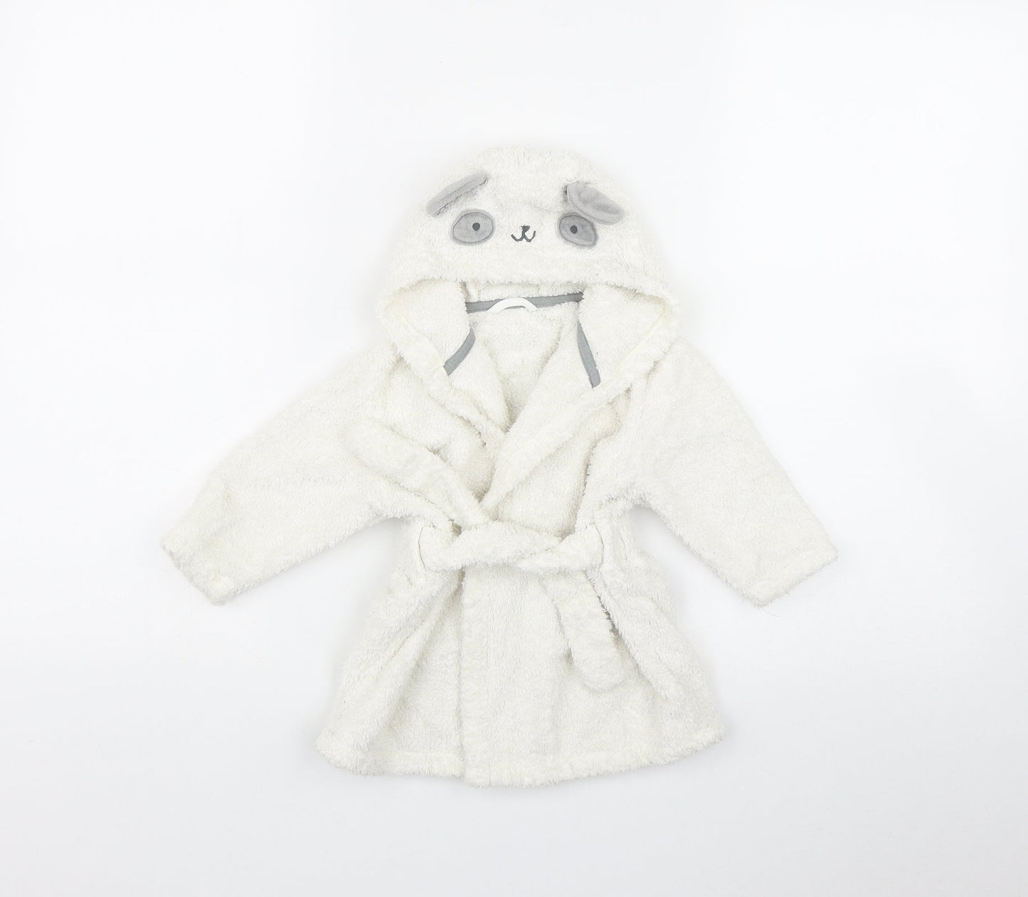 Marks and Spencer Baby White  Cotton Kimono Robe Size 9-12 Months  Tie