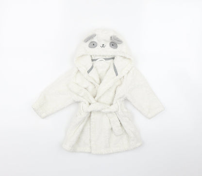 Marks and Spencer Baby White  Cotton Kimono Robe Size 9-12 Months  Tie