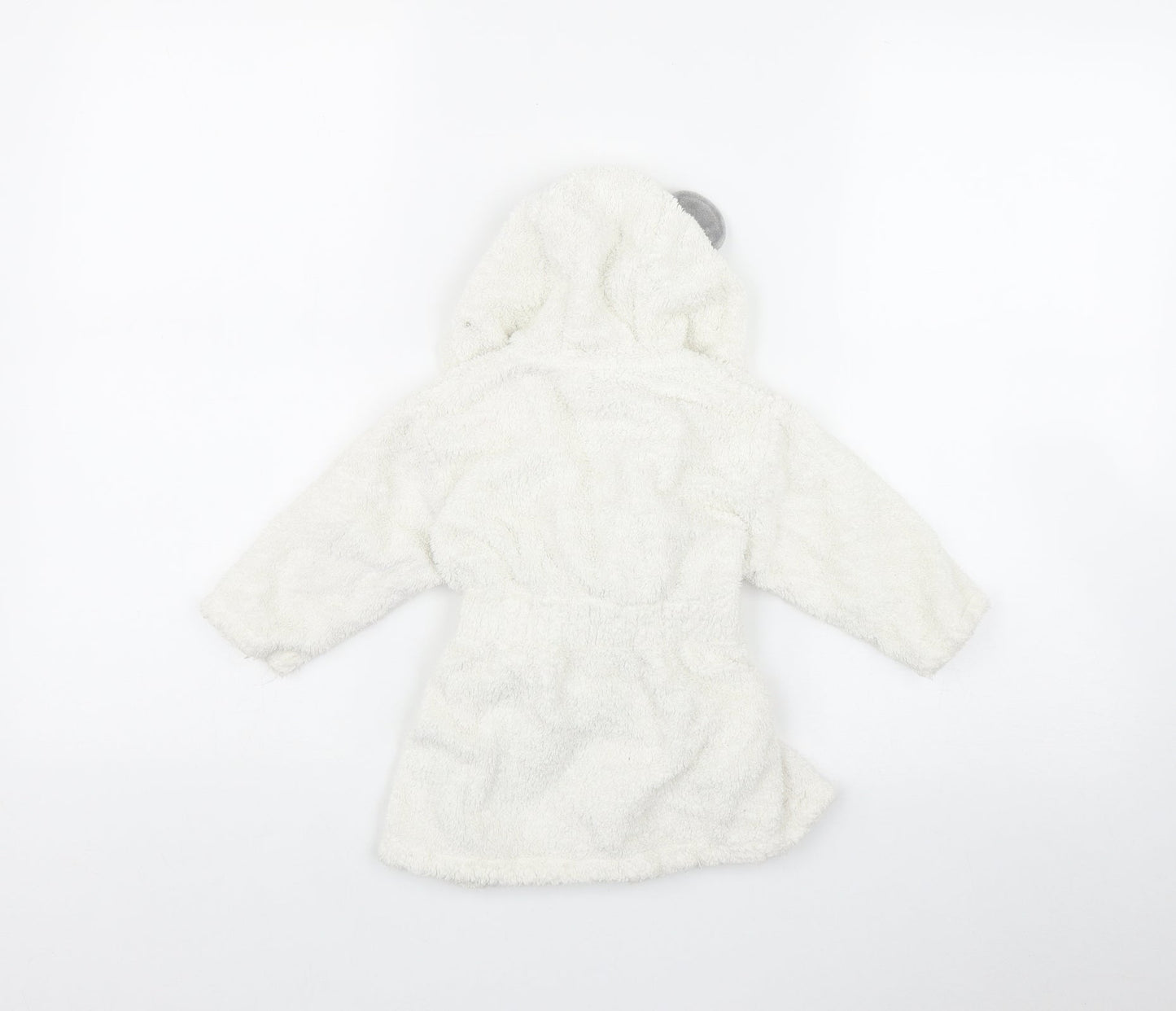 Marks and Spencer Baby White  Cotton Kimono Robe Size 9-12 Months  Tie