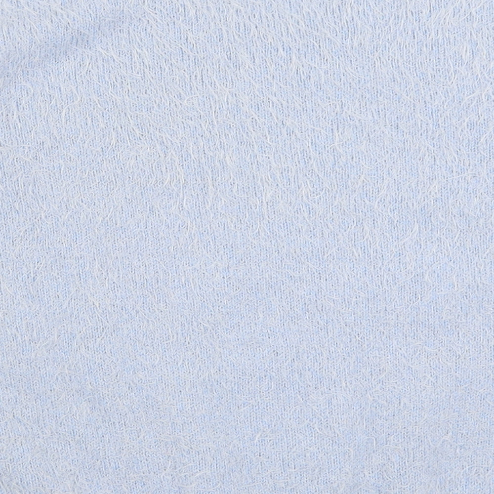 TU Womens Blue V-Neck  Polyester Pullover Jumper Size 16