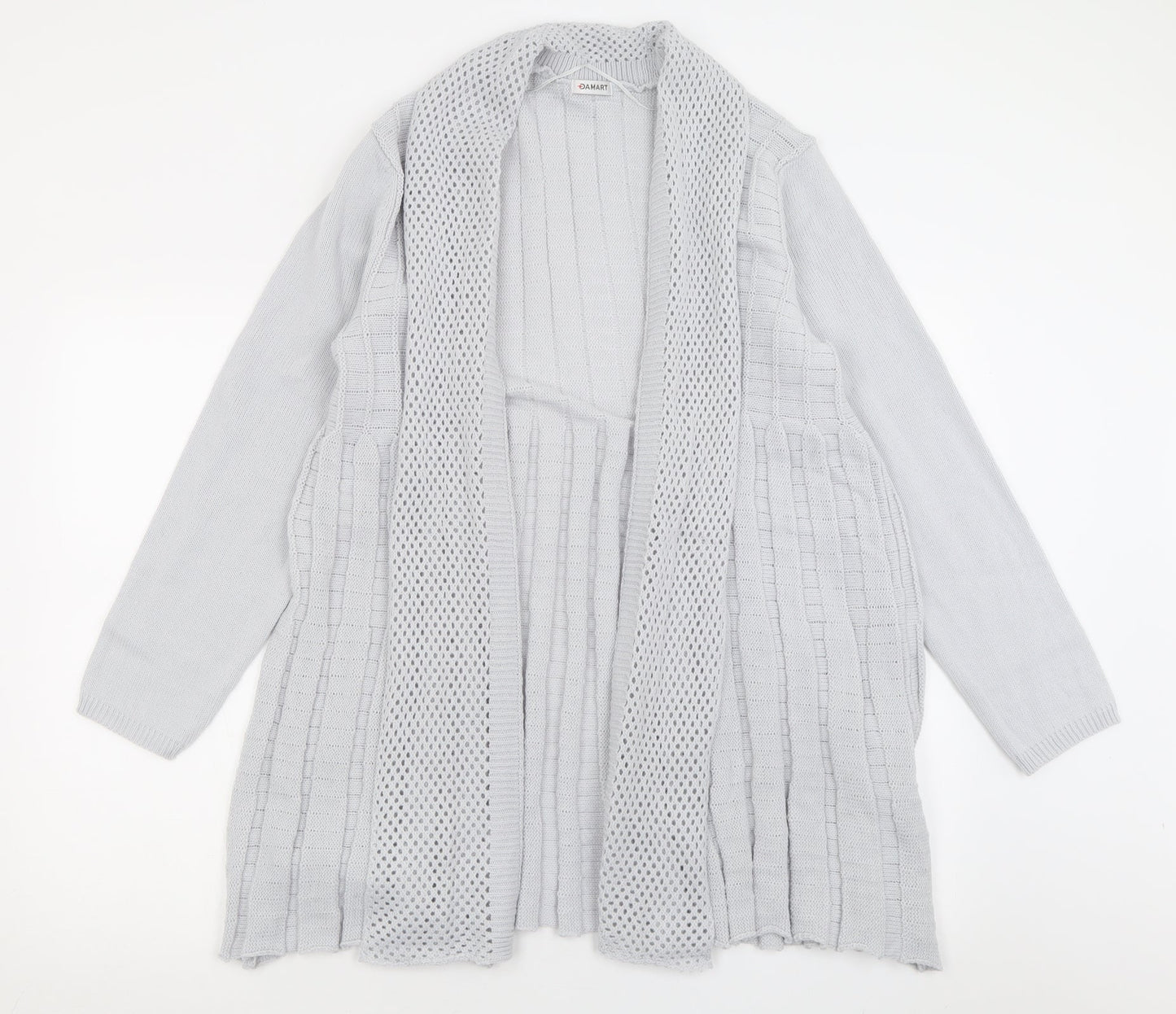 Damart Womens Grey V-Neck  Acrylic Cardigan Jumper Size 10